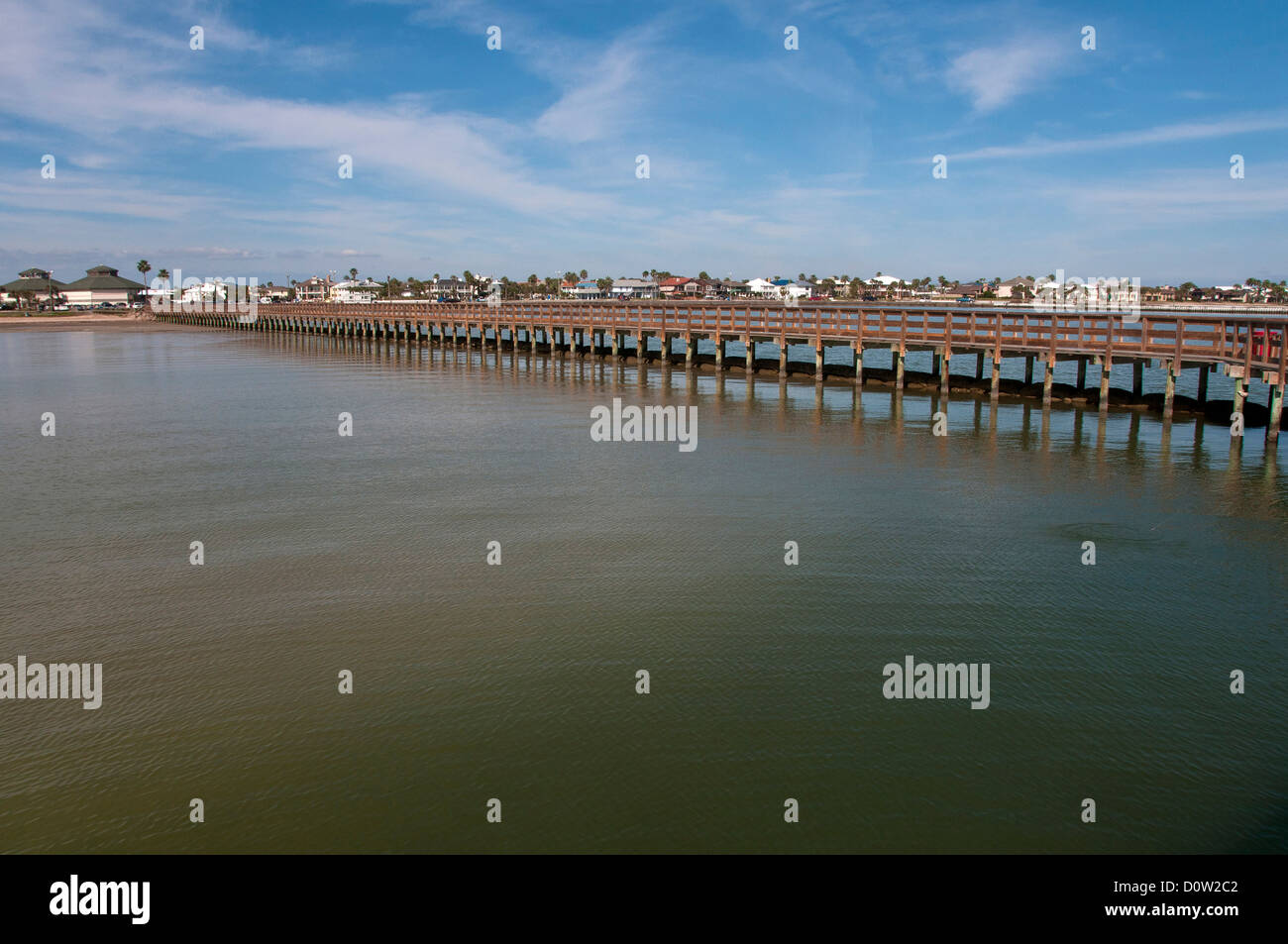 USA, Amerika, Vereinigte Staaten, Rockport, Texas, Golf von Mexiko, Brücke, siehe Stockfoto