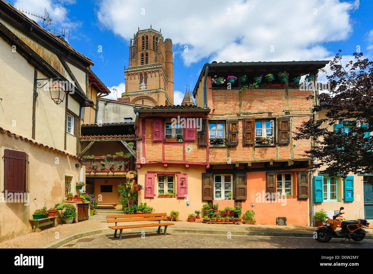 Frankreich, Europa, Reisen, Albi Altstadt, Dom, Glockenturm, Architektur, katholische, Mittelalter, alte, Religion, Tarn, Templer, Toulo Stockfoto