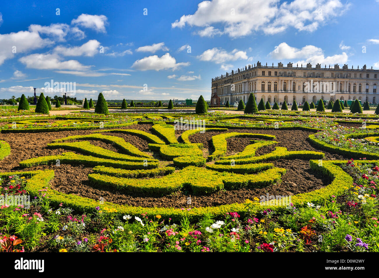 Frankreich, Europa, Reisen, Versailles, Weltkulturerbe, Gärten, Detail, Architektur, Burg, Geschichte, Tourismus, Unesco Stockfoto