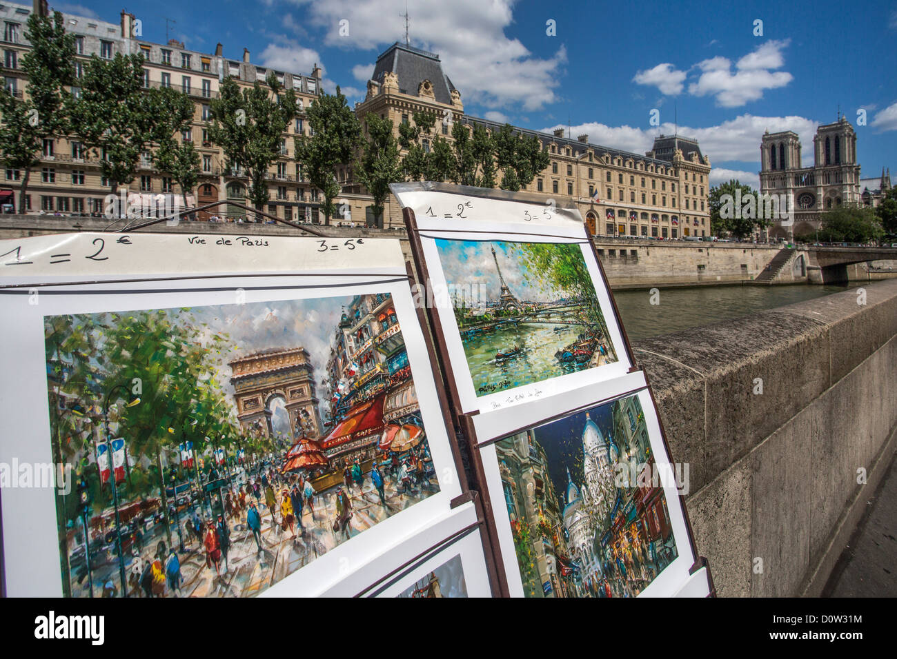 Frankreich, Europa, Reisen, Paris, Stadt, Notre Dame, Kathedrale, Seine, Fluss, Architektur, Bilder, Skyline, Tourismus, Unesco, zu Fuß Stockfoto