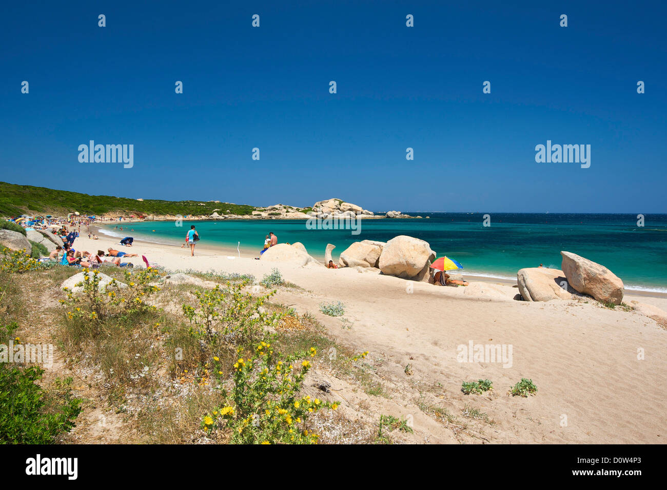 Italien, Sardinien, Sardinien, Europa, europäische, Insel, Insel, Inseln, Inseln, Mittelmeer, Tag, Sandstrand, Sandstrände, Bea Stockfoto