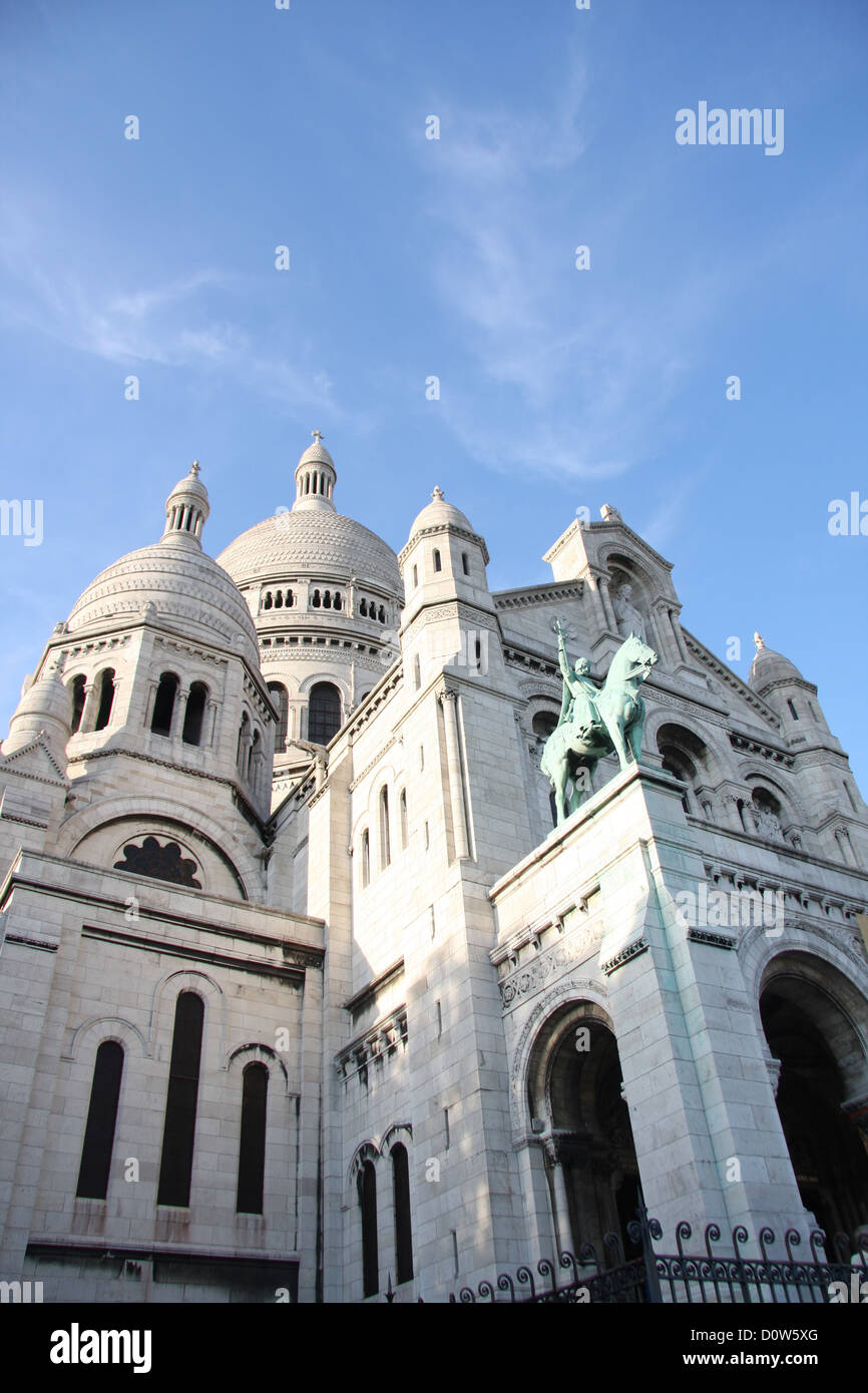 Paris, Europa, Frankreich, Sacre Coeur, Kirche, Weiss, Fassade Stockfoto
