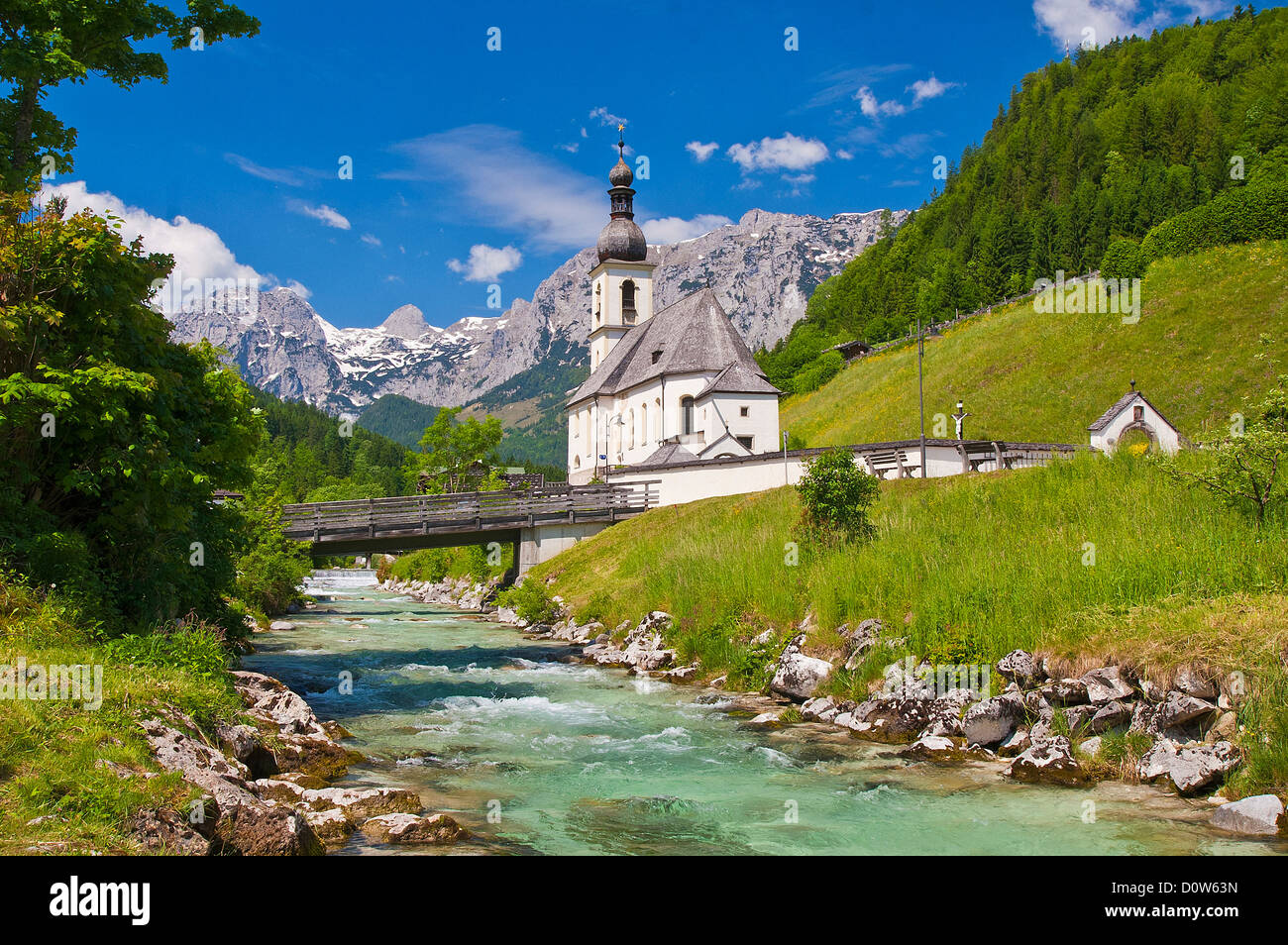 Europa, Oberbayern, Bayern, Berchtesgadener, Berchtesgaden, Himmel, blauer Himmel, Alpen, Berge, Felsen, Panorama, Stein, Steinen Stockfoto