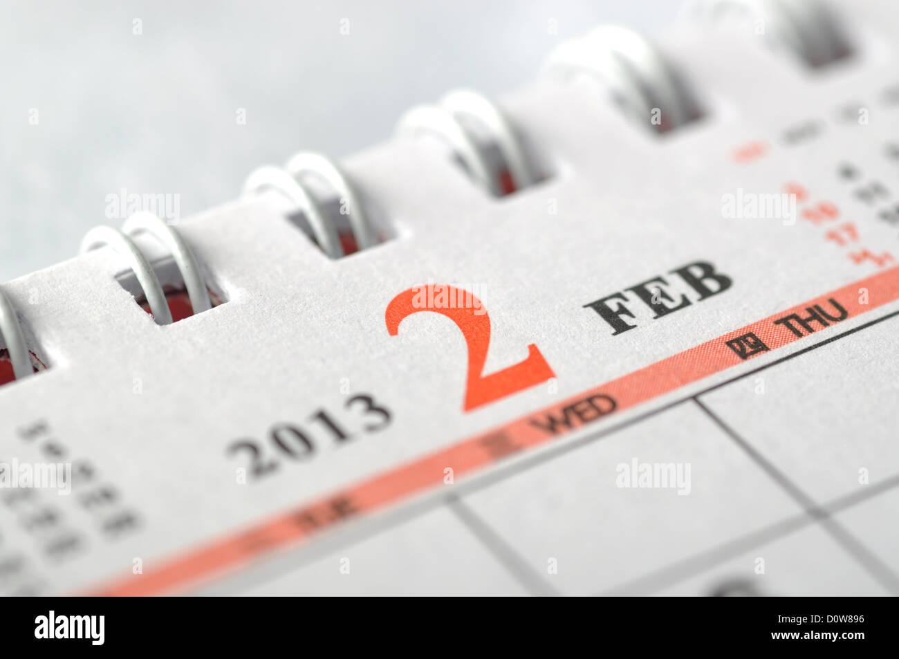 Februar Kalender 2013 Stockfoto