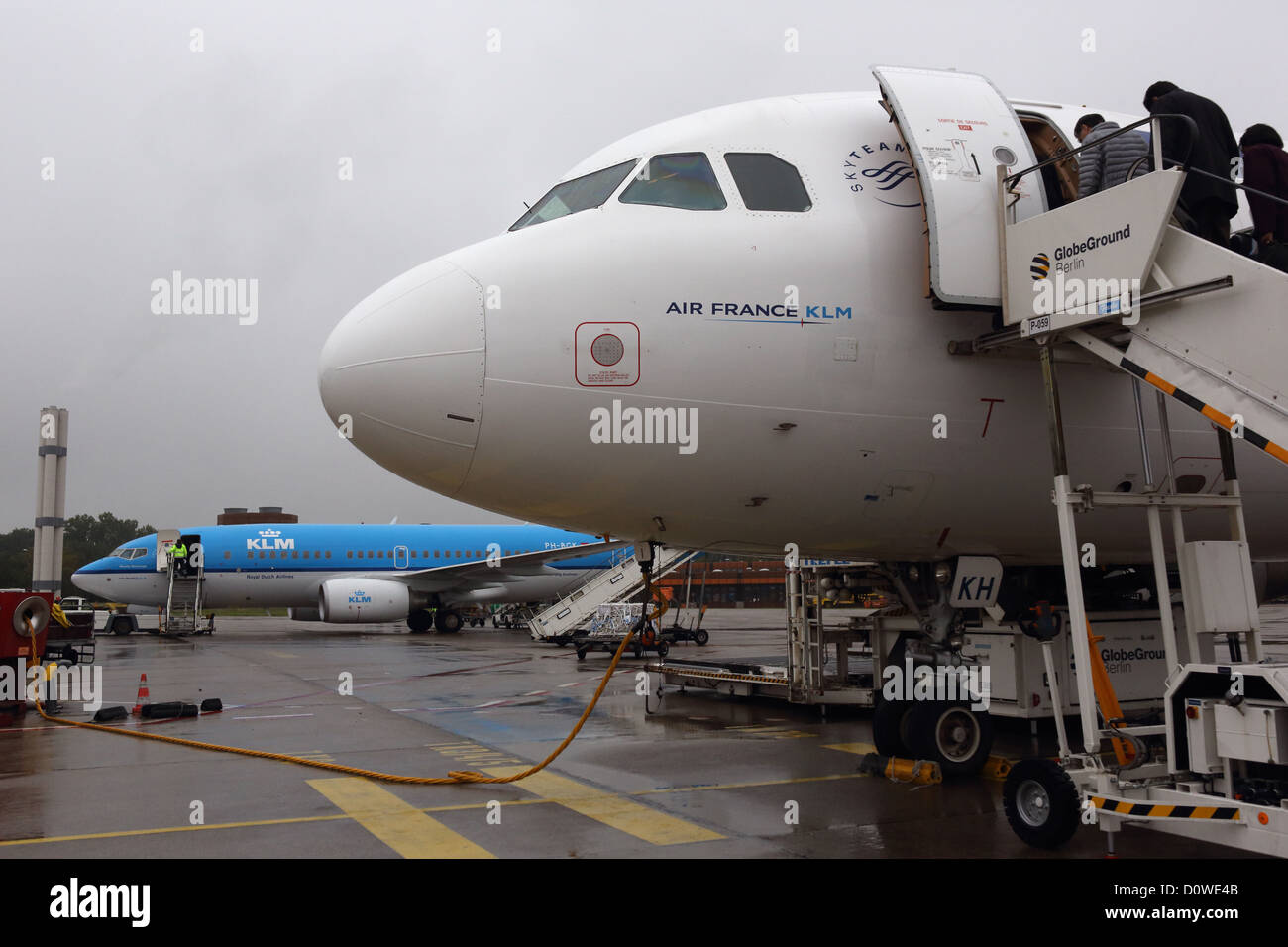 Berlin, Deutschland, Maschine, KLM und Air France am Flughafen Berlin-Tegel Stockfoto