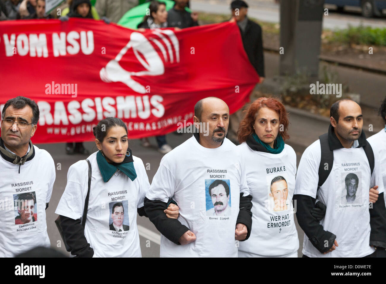 Gedenken-Day-Demonstration unter dem Motto: im Gedenken an die Opfer des NSU, Berlin, Deutschland Stockfoto