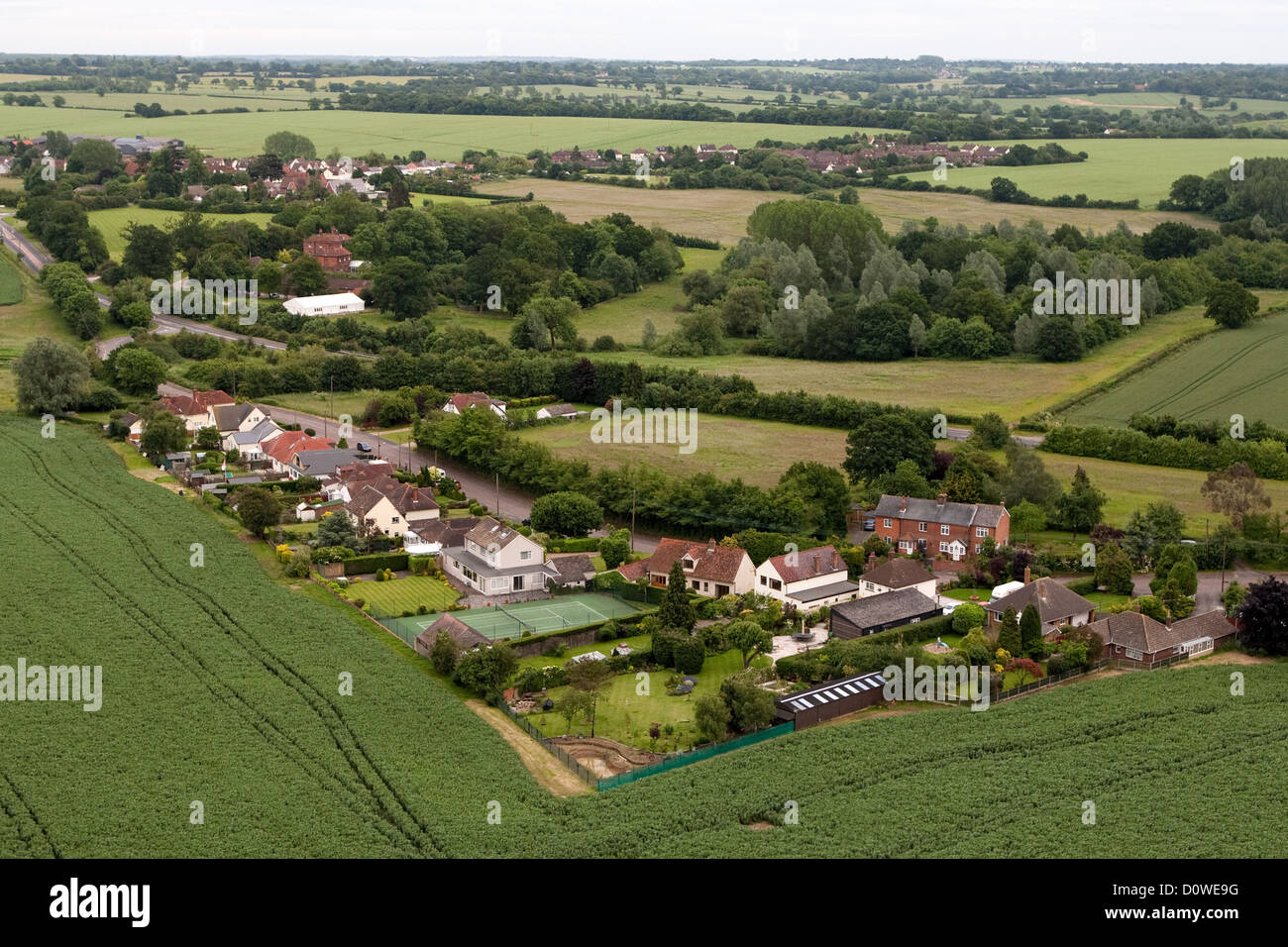 Blick über Essex, Ballooning, Chipping Ongar, Essex, Großbritannien Stockfoto