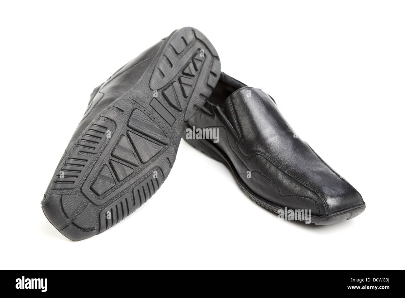 Schwarzer Mann Schuhe Stockfoto