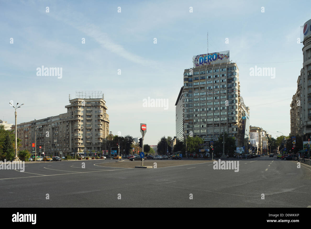 Bukarest, Rumänien, Blick auf den Freiheitsplatz (Piata Victoriei) in Bukarest Stockfoto