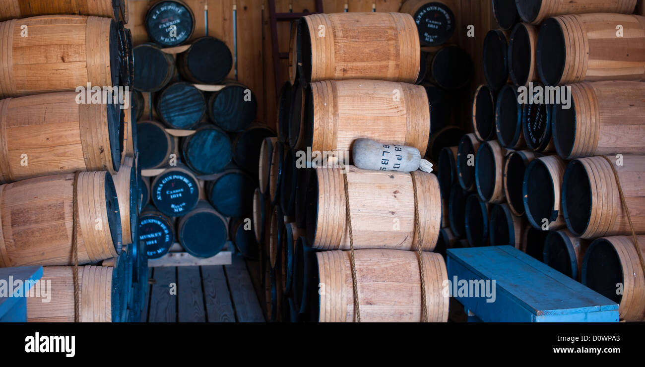 "Schießpulver Barrls" am Fort McHenry in Baltimore Stockfoto