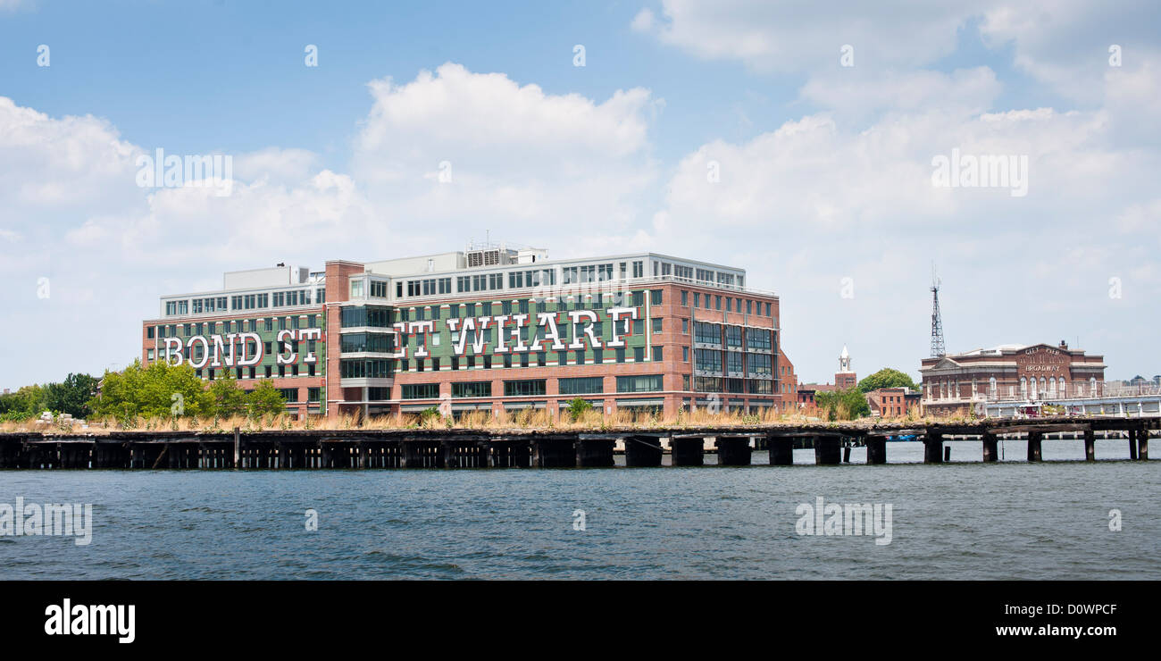 Bond St Wharf Gebäude, äußeren Hafen Baltimore Stockfoto