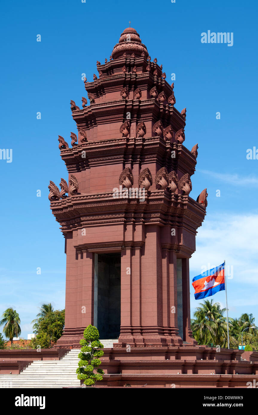 Independence Monument im Zentrum von Phnom Penh, Kambodscha Stockfoto
