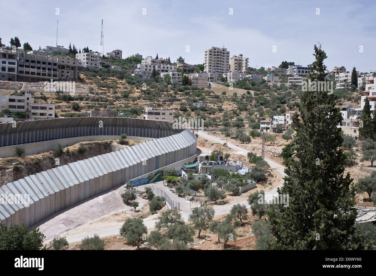 Die Trennmauer in der West Bank Teilen der jüdischen und palästinensischen Bevölkerung, Westjordanland, Palästina. Stockfoto