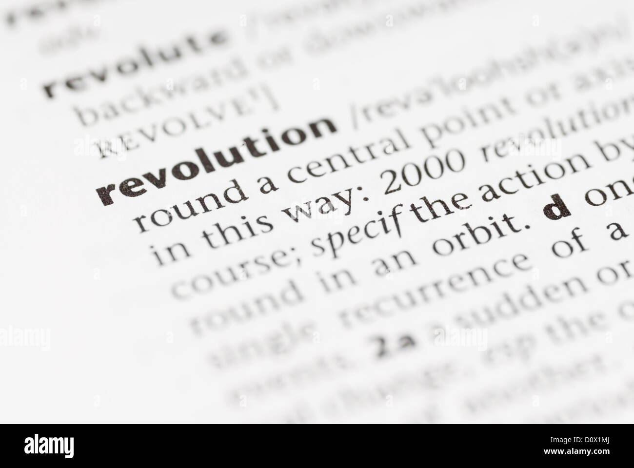 Makro-Bild Wörterbuch Wort: revolutionäre. Stockfoto