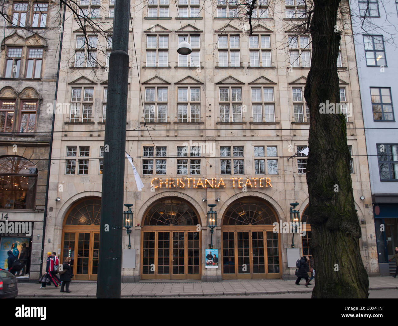 Christiania Teater, ein Theater in Mittelnorwegen Oslo, auch im Gebäude ist ein vier-Sterne-Hotel mit dem gleichen Namen Stockfoto