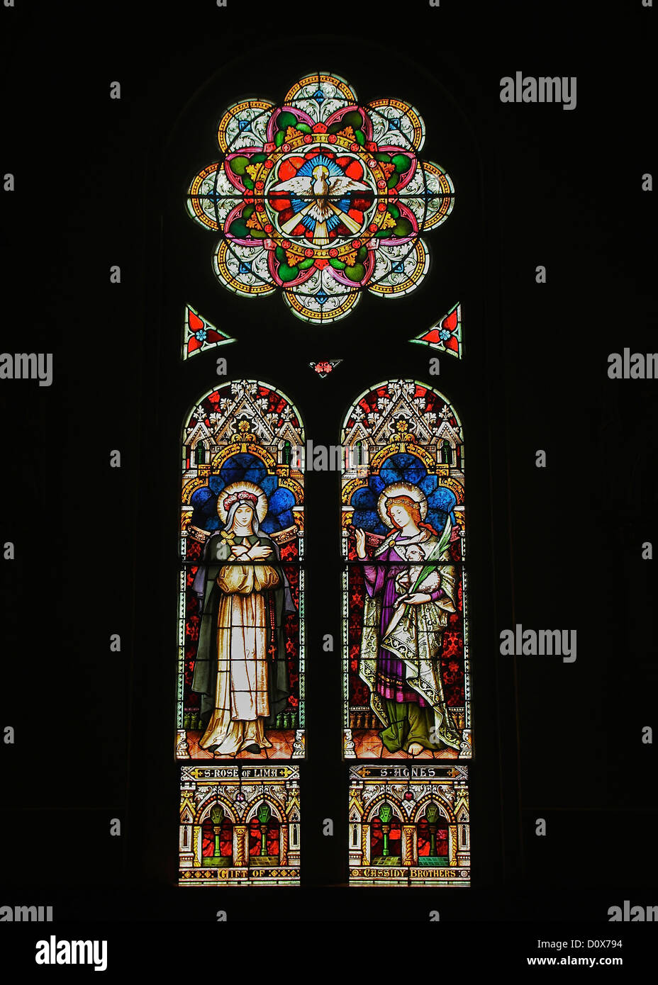 Glasfenster im St. Joseph Catholic Church, Macon, Georgia Stockfoto Glasfenster im St. Joseph Catholic Church, Macon, Georgia Stockfoto