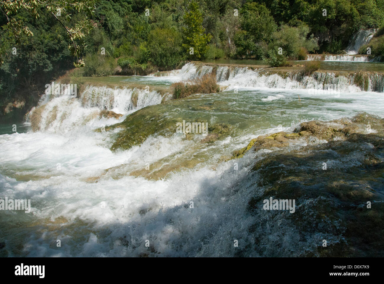 Wasserfälle im Nationalpark Krka in Kroatien Stockfoto