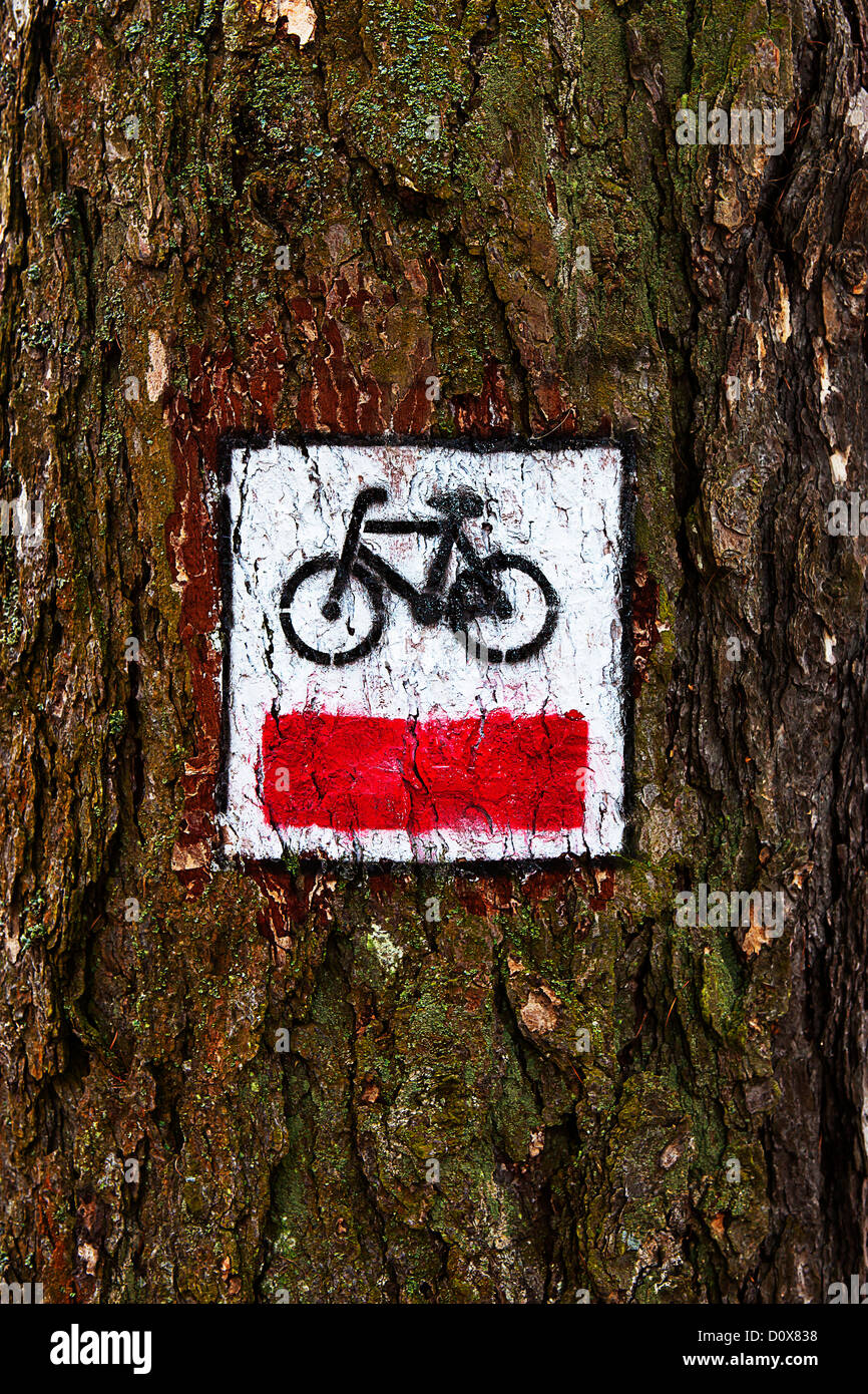 Fahrrad-Route-Zeichen Stockfoto