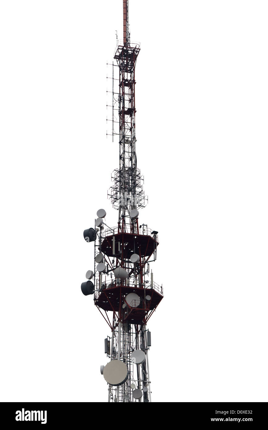 Fernsehturm auf weiß. Stockfoto