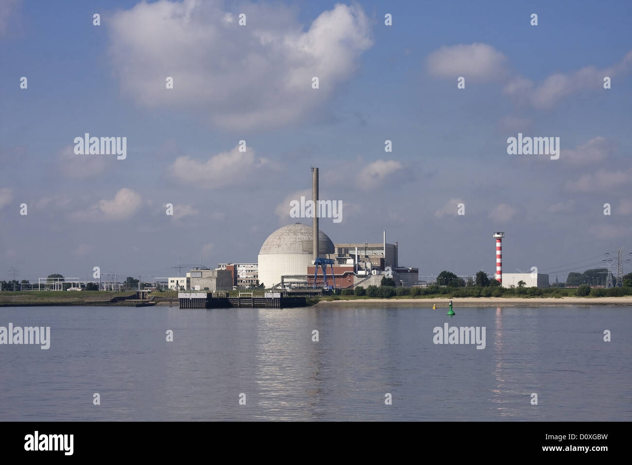 Nuclear Power station, Brokdorf, Europa, Deutschland, Strom, Energieversorgung, Atomenergie, Atomkraftwerk, macht, macht Stockfoto