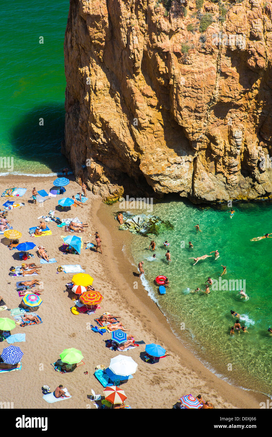 Spanien, Europa, Katalonien, Costa Brava Küste, Illa Roja, FKK Strand,  Strand, blau, Küste, Costa Brava, kostenlos, mediterran, Natu  Stockfotografie - Alamy
