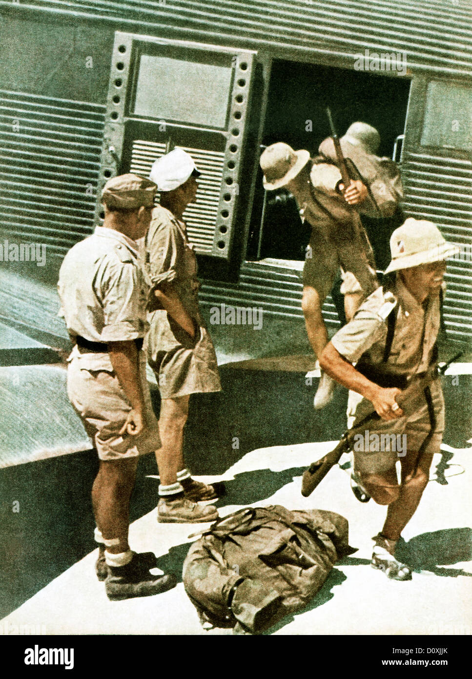Deutsche Afrika-Korps Junkers Ju 52 ich Front Nordafrika Truppen Soldaten Afrika Korps Rommel Zweiter Weltkrieg Stockfoto