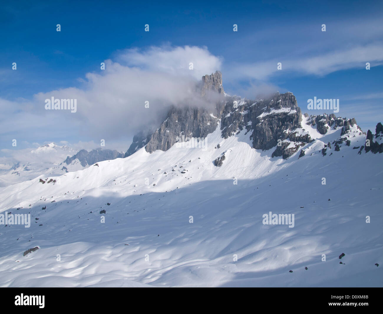 Alpen, Drusenfluh, Bergkette, Graubünden, Graubünden, Stockfoto