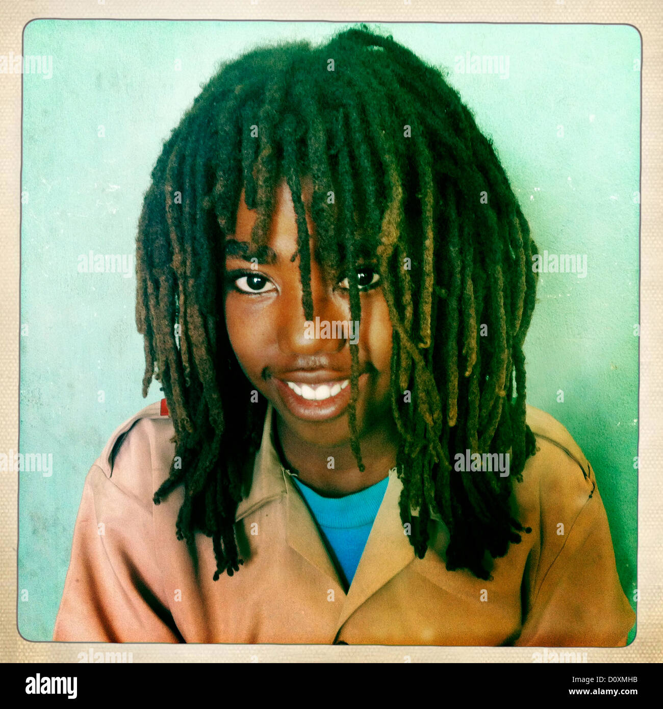 Portrait eines Rasta jungen In Shashemene Jamaican School, Oromia-Region, Äthiopien Stockfoto
