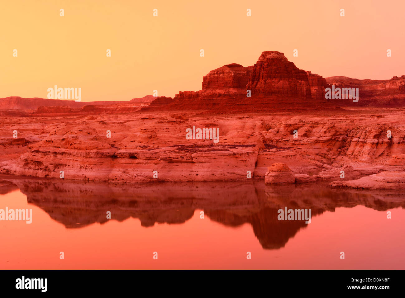 Amerika, USA, USA, Colorado Plateau, Lake Powell, Glen Canyon, National, Recreation Area, Utah, Canyon, Reflexion, bl Stockfoto