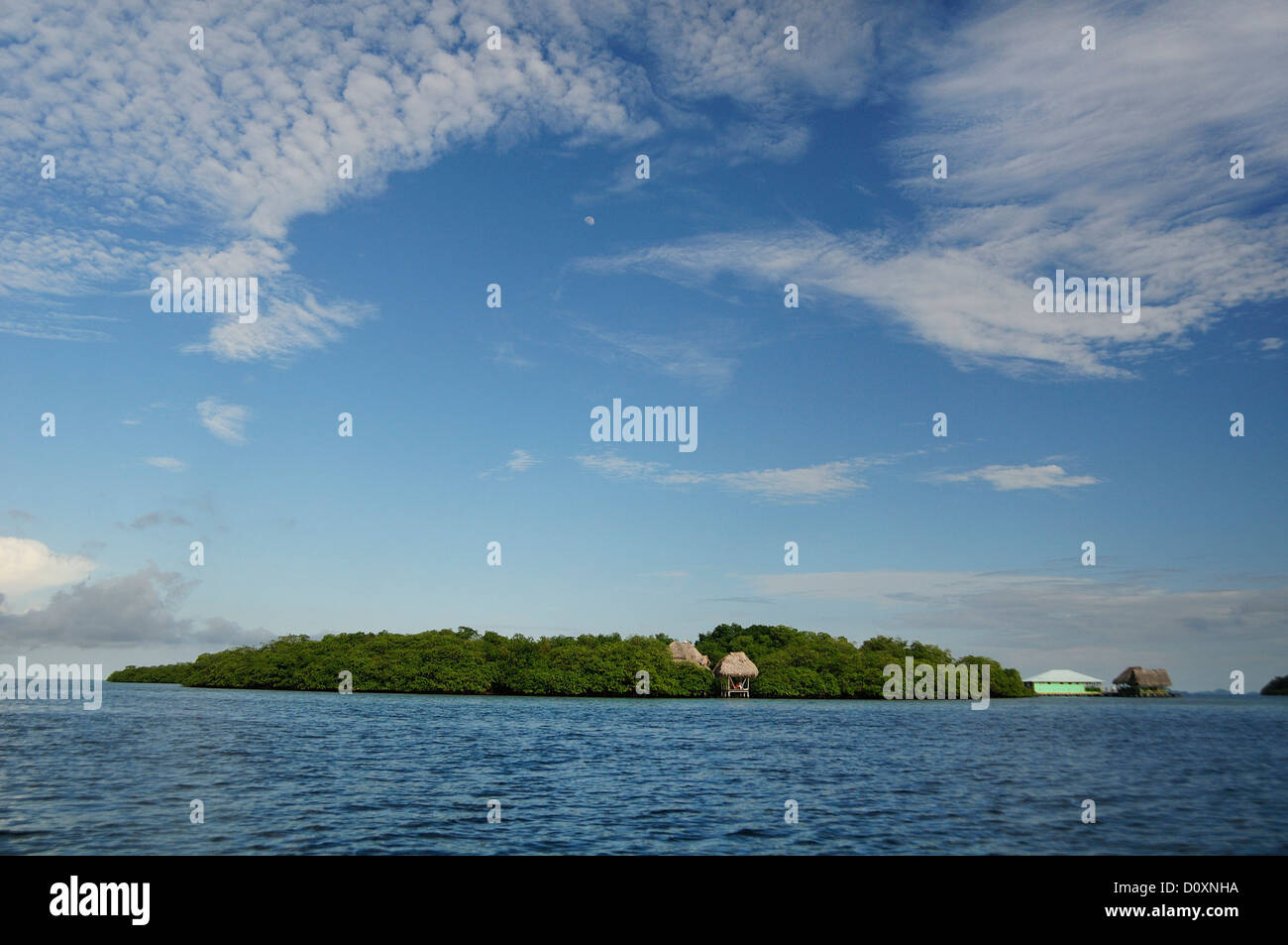 Tropisch, paradiesischen Insel, Haus, dock, Bocas del Toro, Panama, Karibik, Mittelamerika, Stockfoto