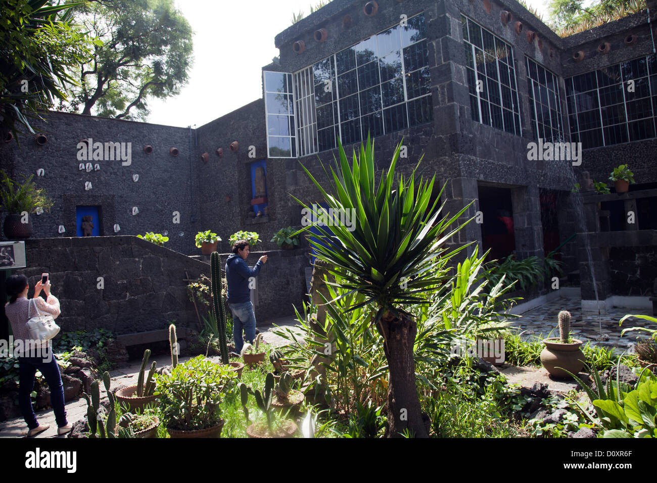 Museo Frida Kahlo Gärten in Coyoacan in Mexiko-Stadt DF Stockfoto