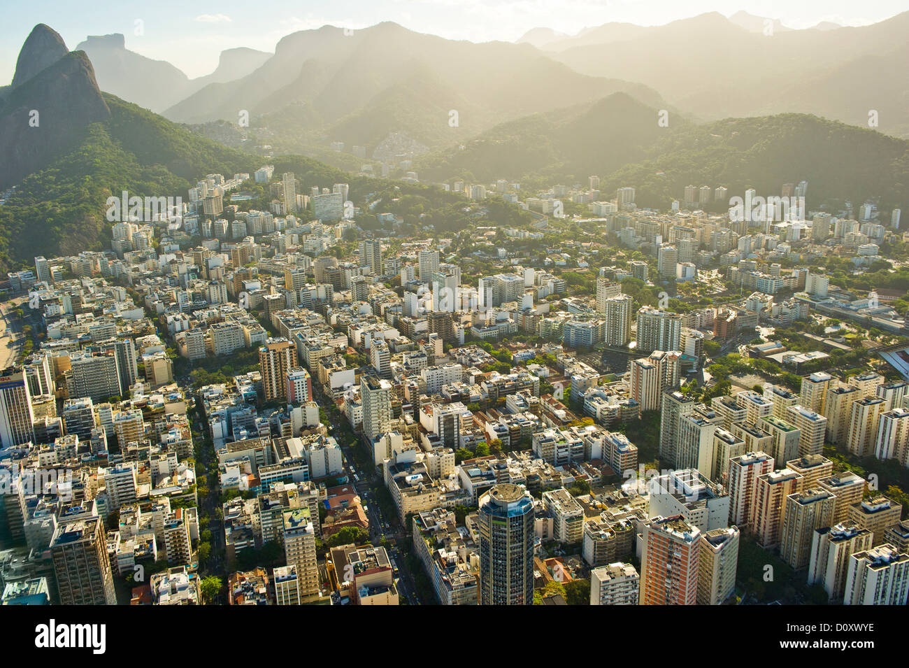 Luftaufnahme der Bezirke von Rio De Janeiro, Brasilien Stockfoto