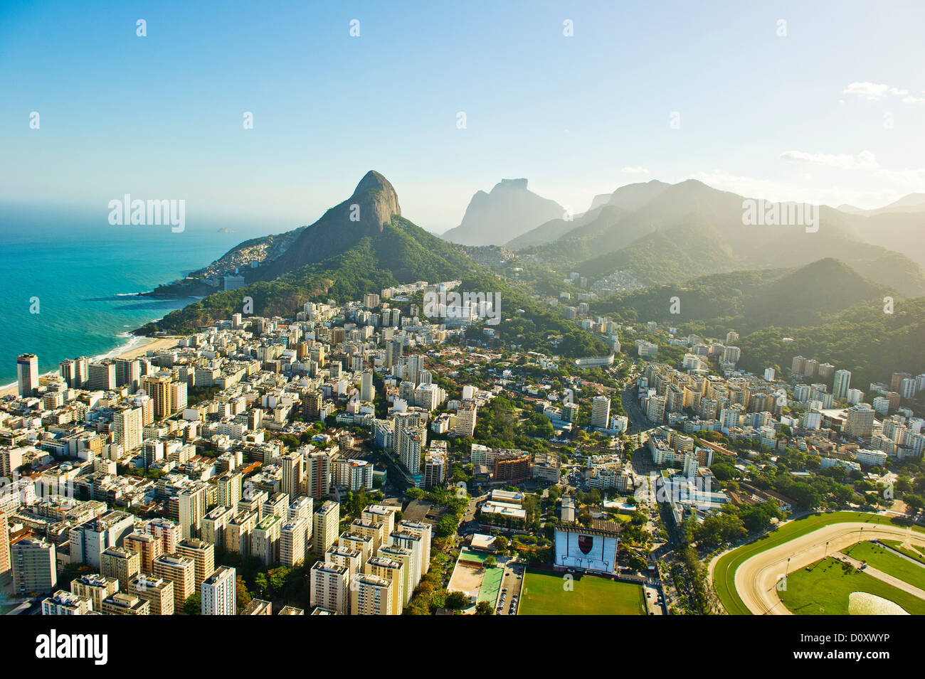 Luftbild von Lagoa und Ipanema, Rio De Janeiro Brasilien Stockfoto
