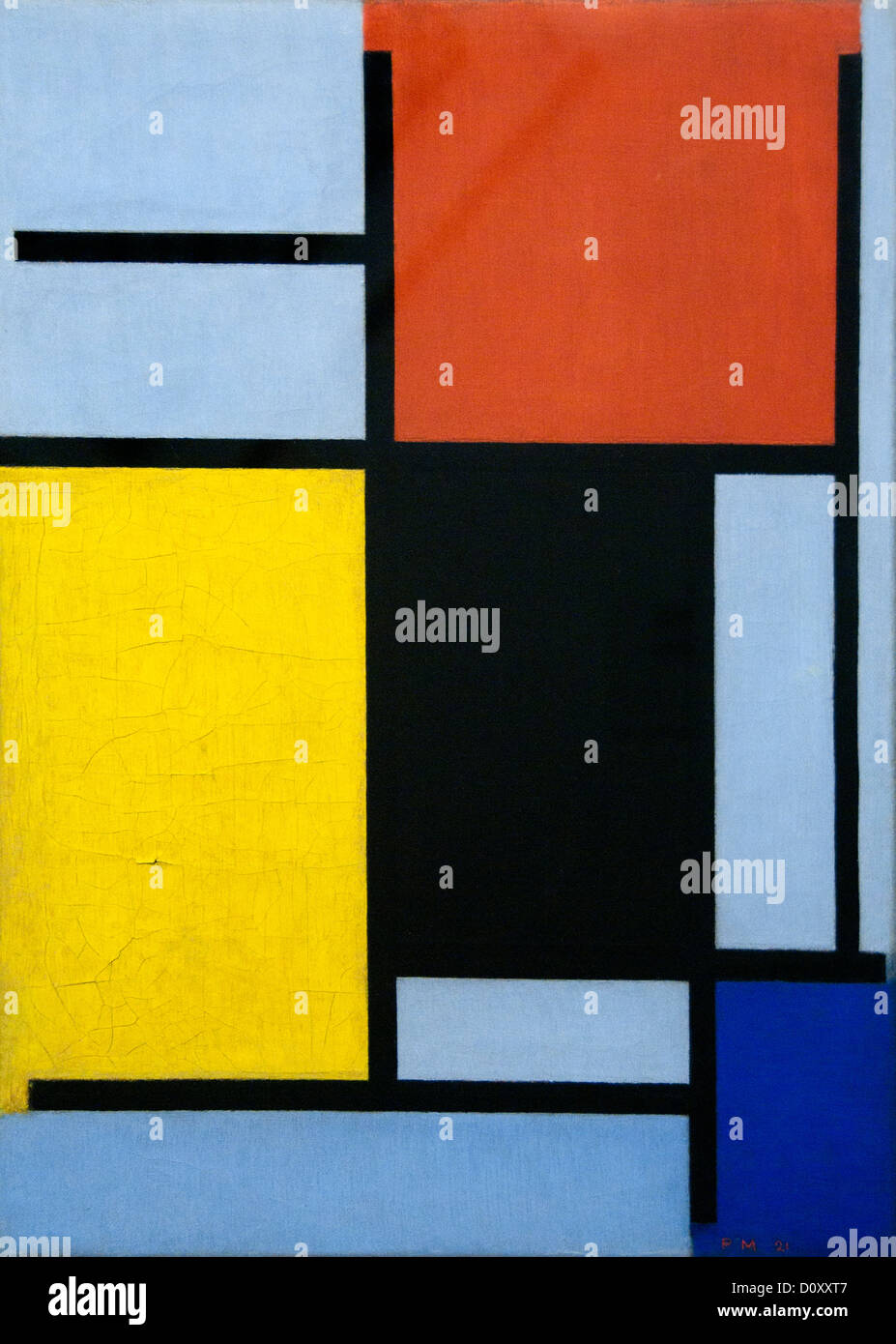 Komposition mit rot gelb schwarz blau- und Grautönen 1921 Piet Mondriaan (1872 – 1944) Mondrian Niederlande Niederländisch Stockfoto