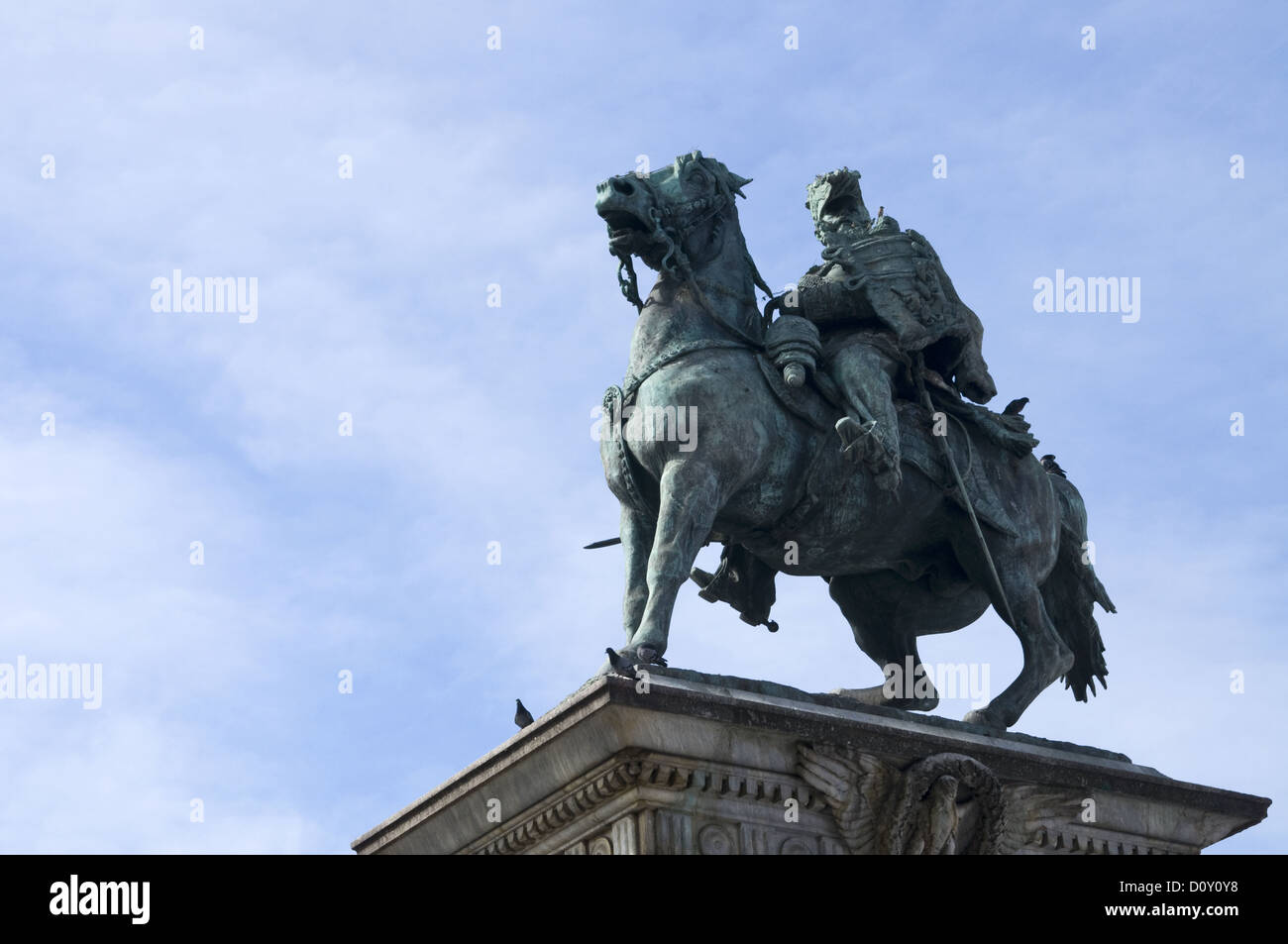 Statue von Vittorio Emanuele in Mailand Stockfoto