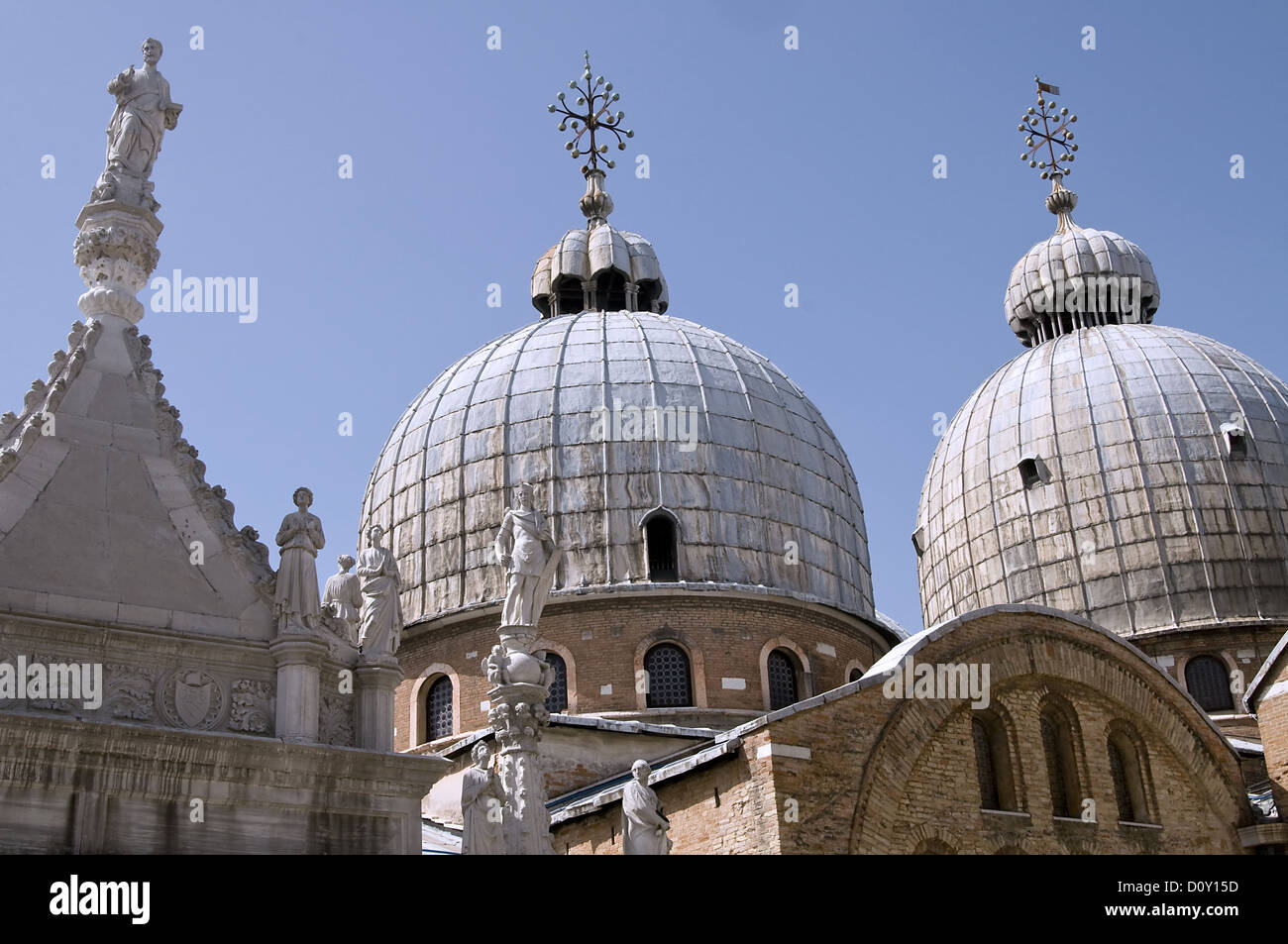 St. Marks Basilica Relief, Venedig, Italien Stockfoto