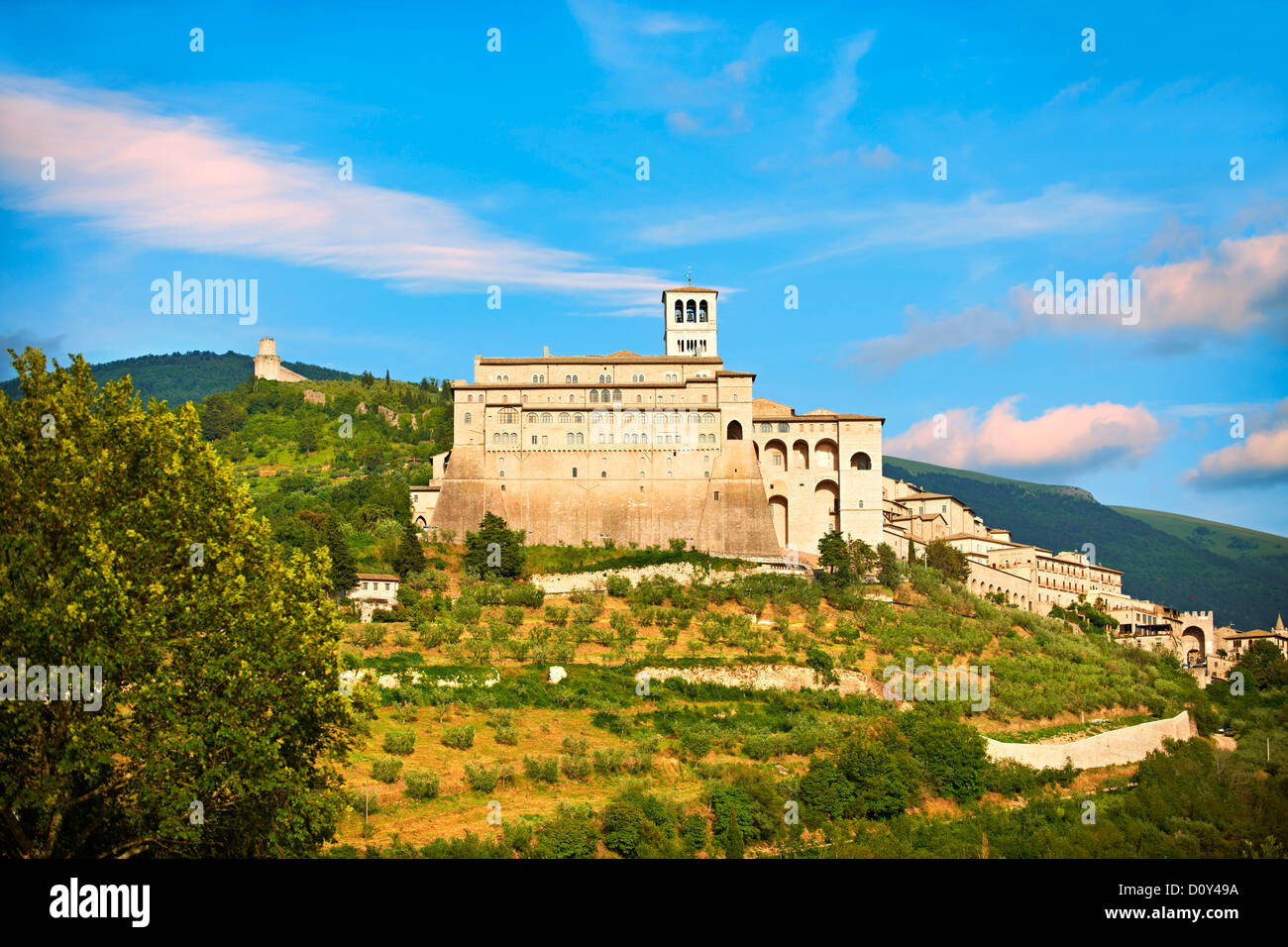 Basilika St. Francis von Assisi, (Basilica Papale di San Francesco) Assisi, Italien Stockfoto