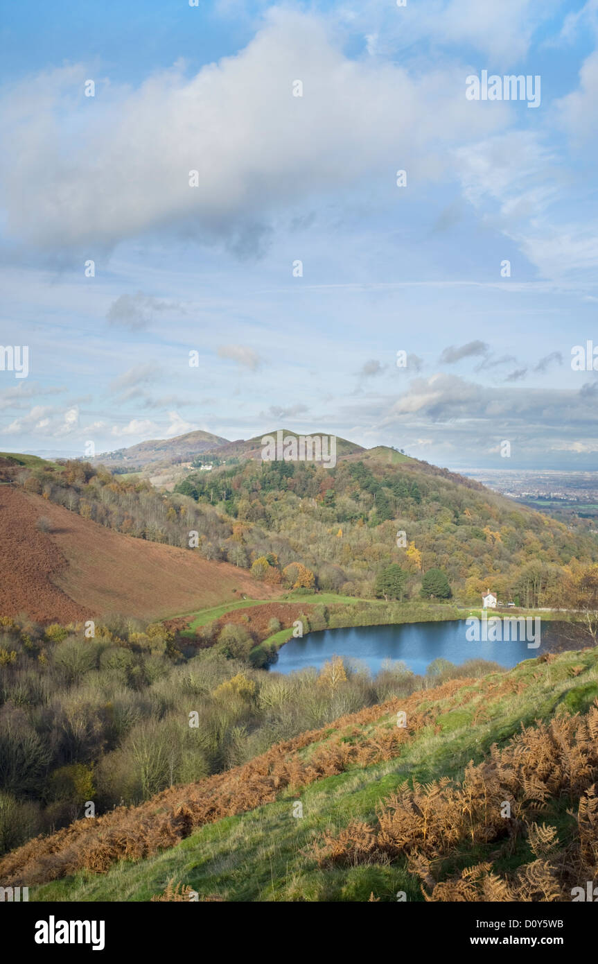 Malvern Hills von Hangmans Hill, Herefordshire, England, UK Stockfoto