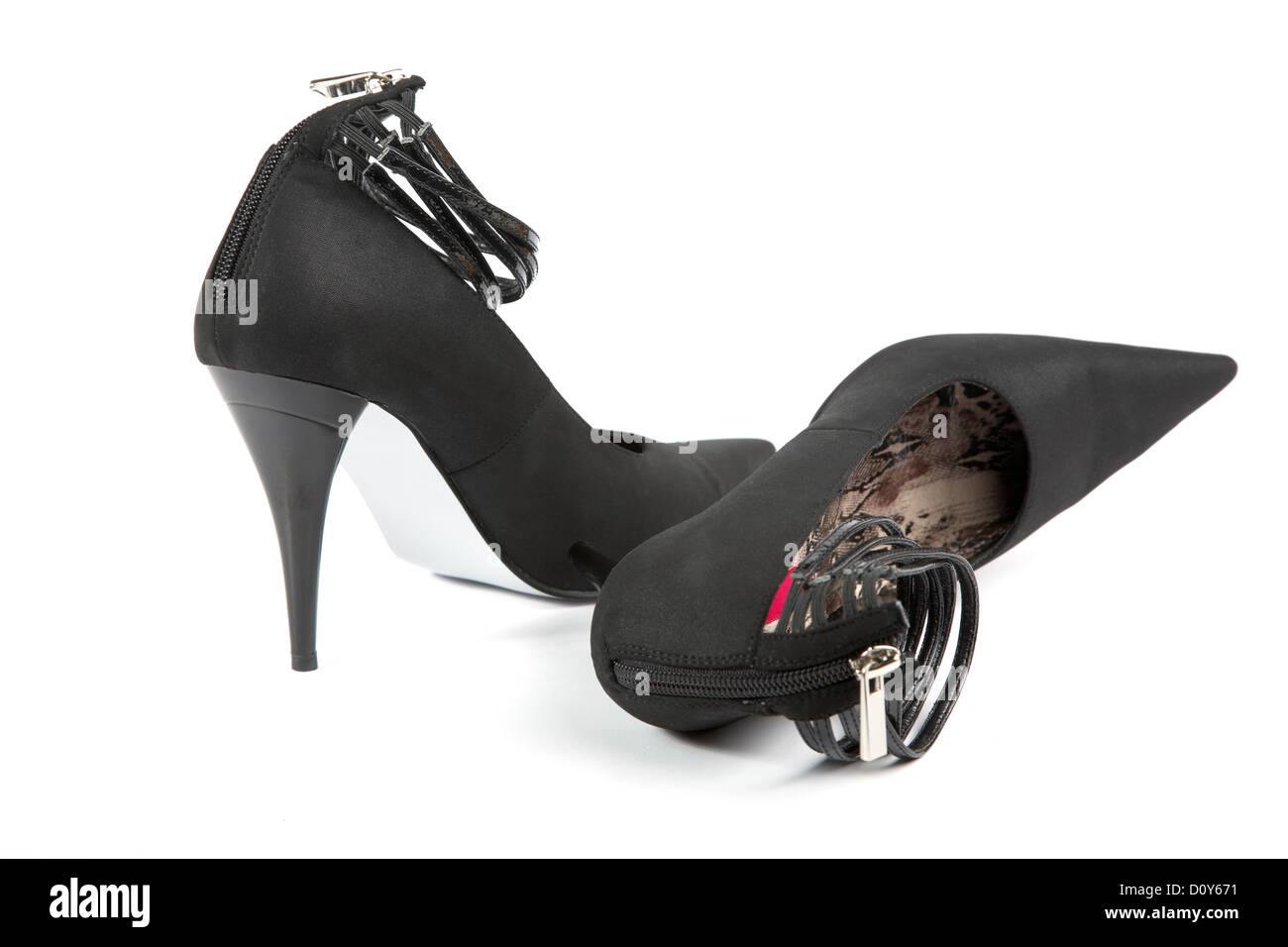 Frau Schwarz Schuhe Stockfoto