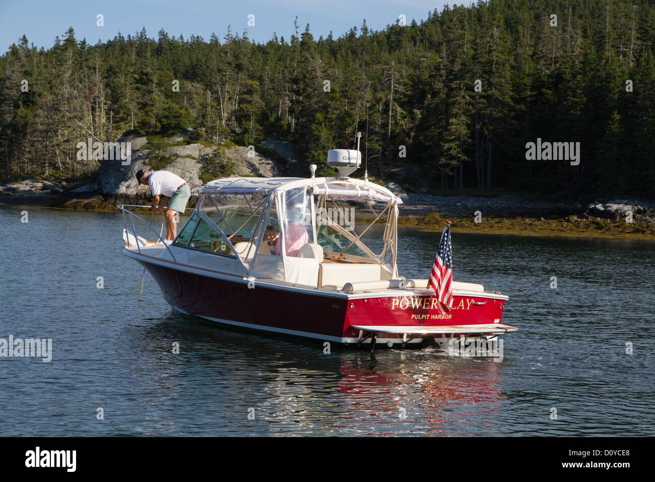 Hochziehen des Hakens Stockfoto