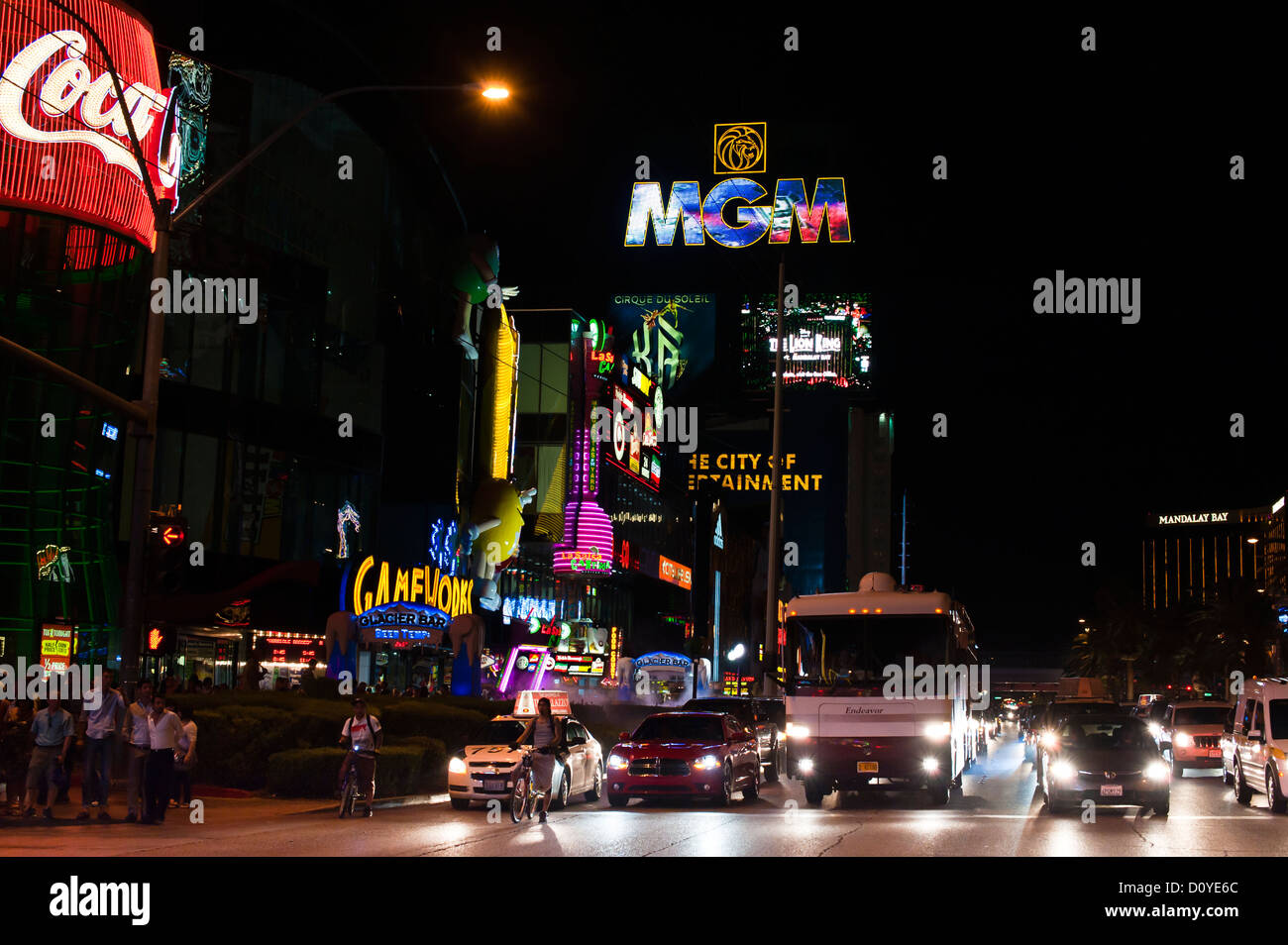 Warten auf grünes Licht, Las Vegas Stockfoto