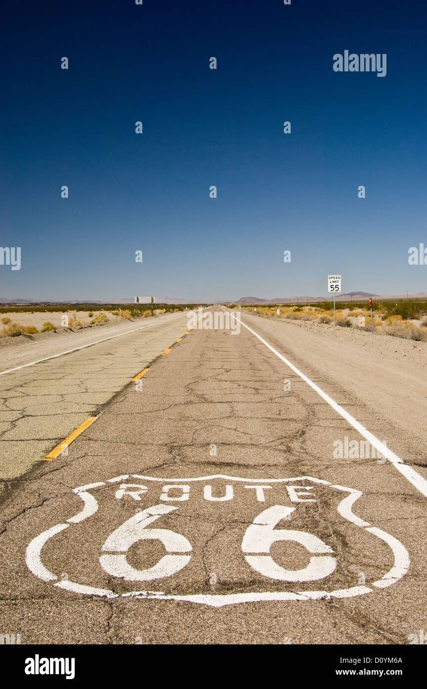Route 66 in Amboy, California Stockfoto