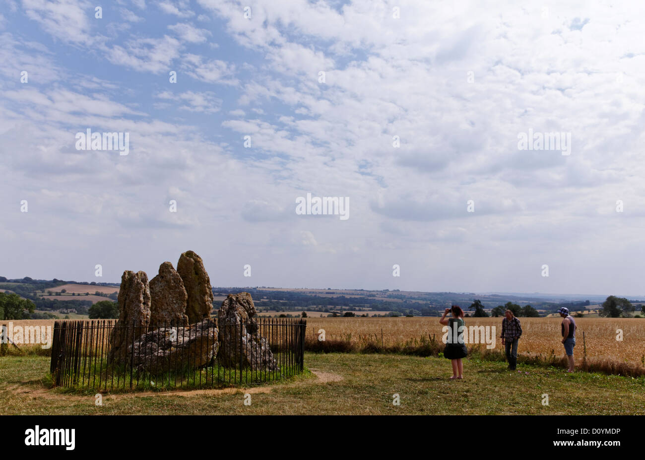 Die Flüstern Ritter, Teil der Rollright-Gruppe der Menhire in Oxfordshire, England Stockfoto