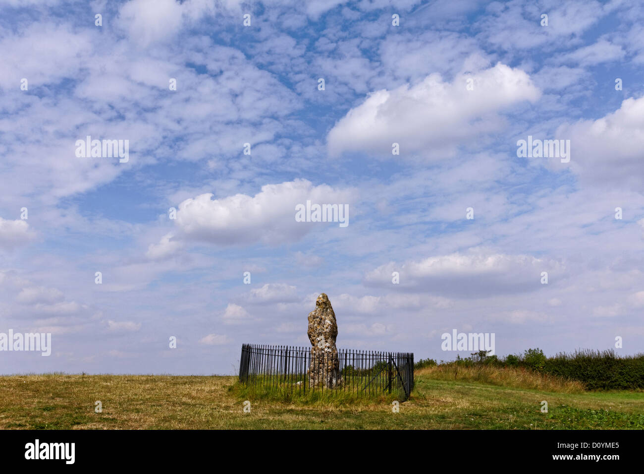 Der King-Stein, Teil der Rollright-Gruppe der Menhire in Oxfordshire, England Stockfoto