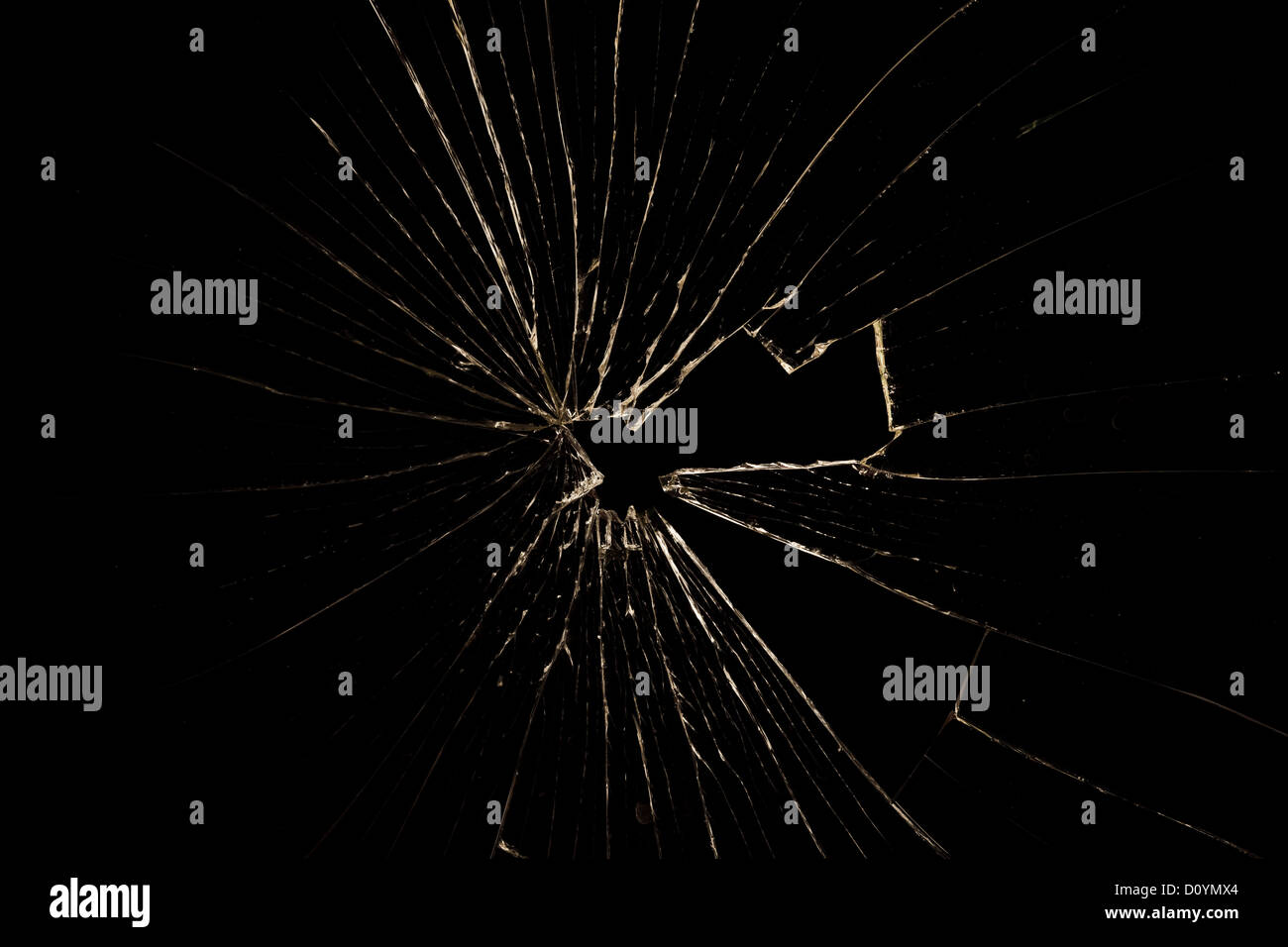 Zerbrochenes Glas Stockfoto