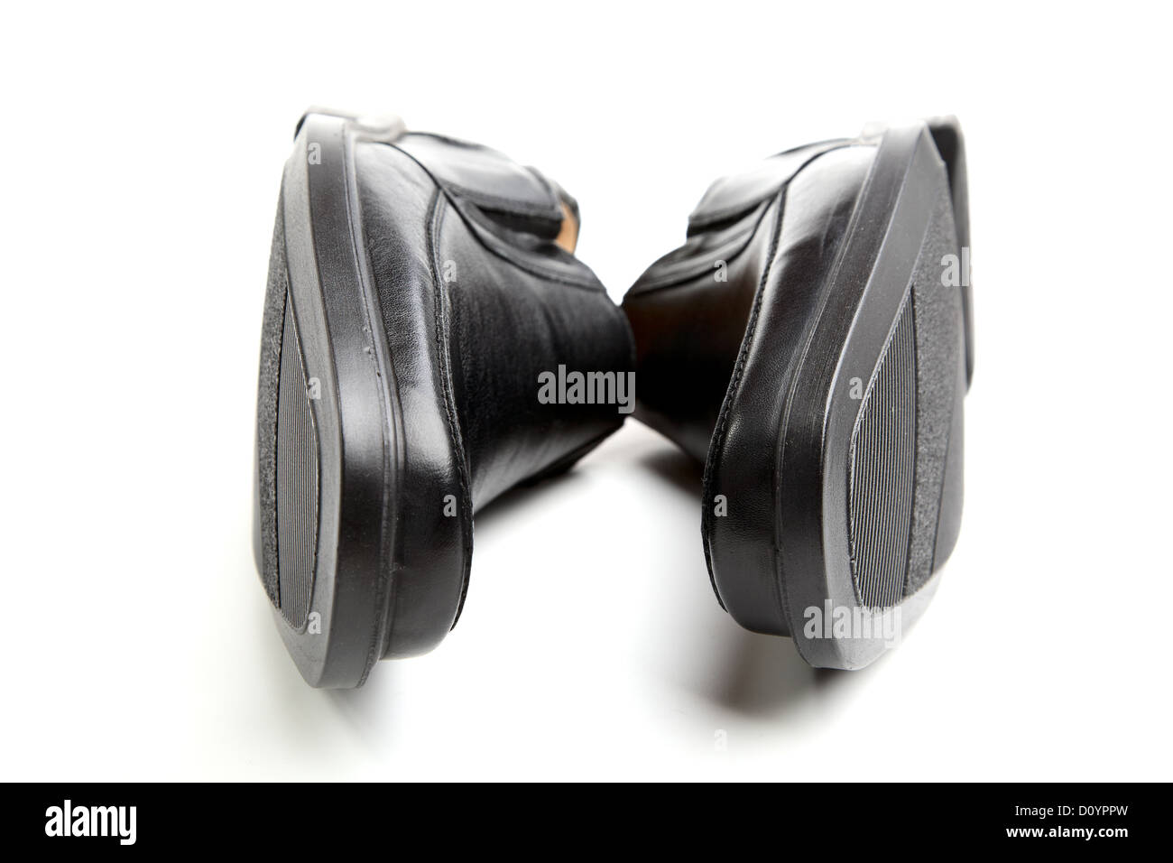 Schwarzer Mann Schuhe Stockfoto