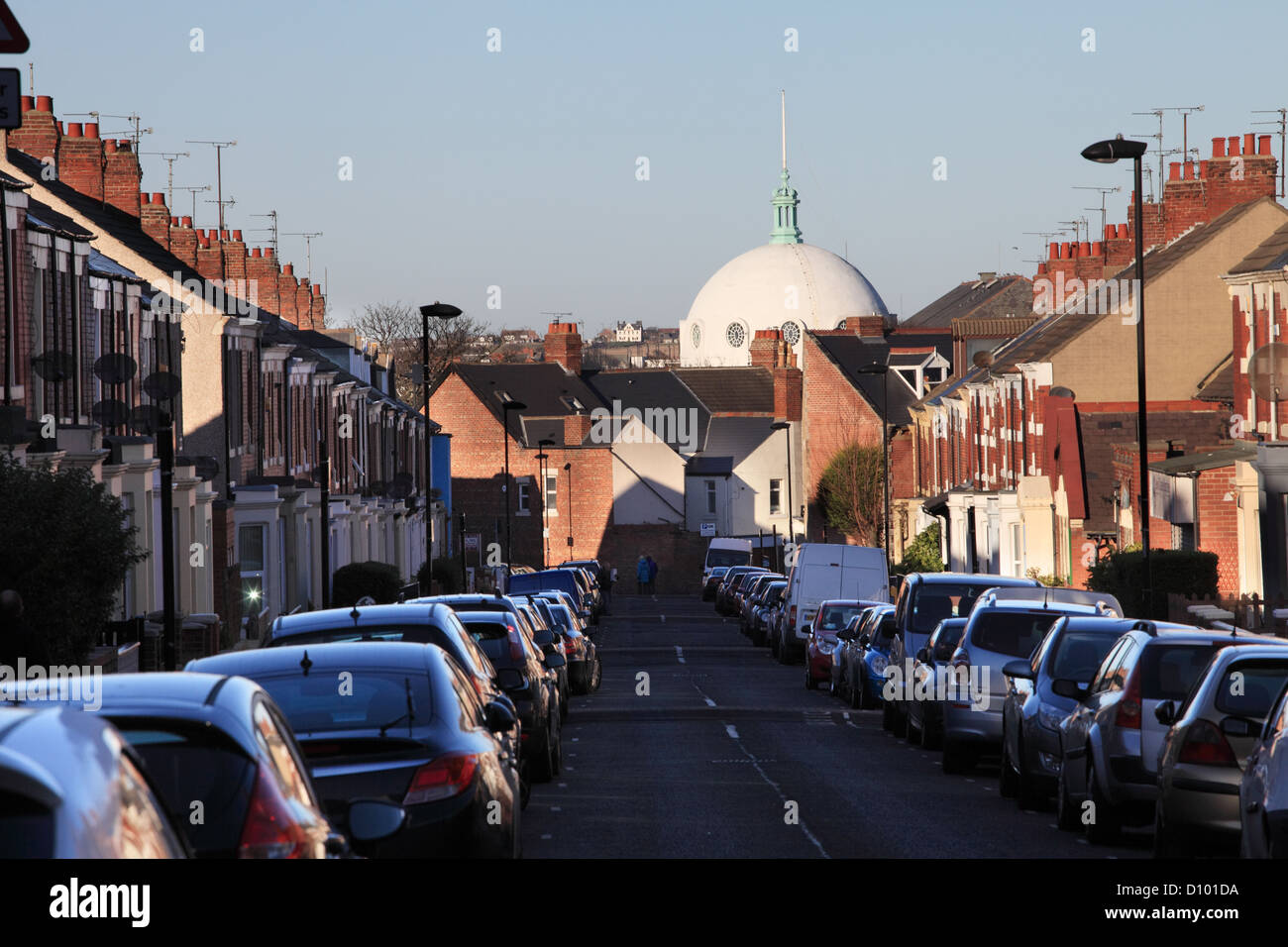 Ansicht der spanischen Stadt Kuppel Whitley Bay entlang der Oxford Street North East England UK Stockfoto