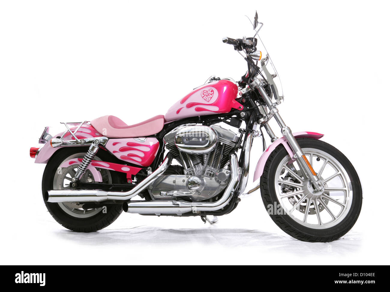 Rosa Harley Davidson Motorrad Studio Ausschnitt Stockfoto