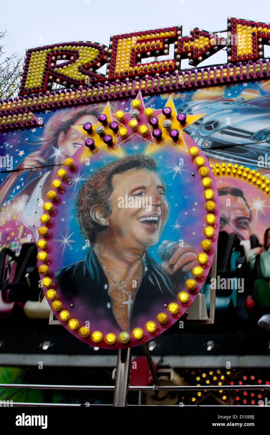 Warwick Mop fair, Tom Jones artwork Stockfoto