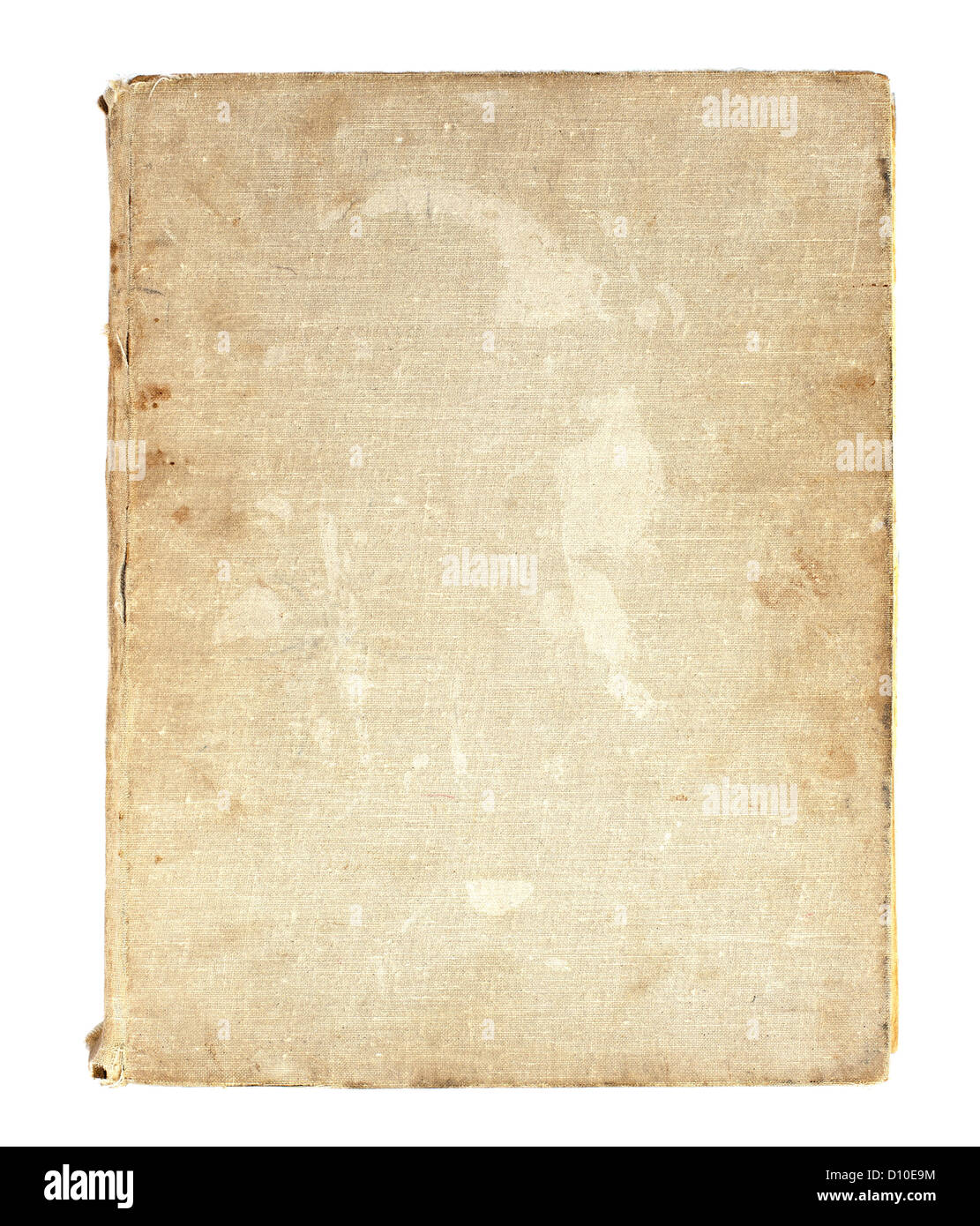 altes Buch in eine Stoffabdeckung auf weißem Hintergrund Stockfoto